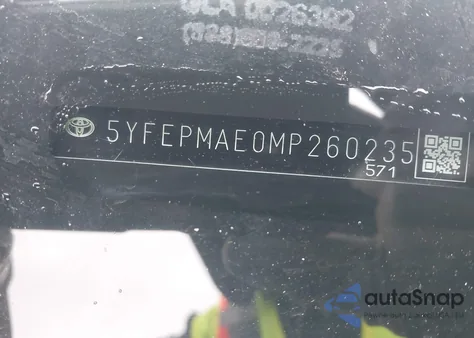 2021 Toyota Corolla Le z USA, uszkodzony, nr VIN 5YFEPMAE0MP260235